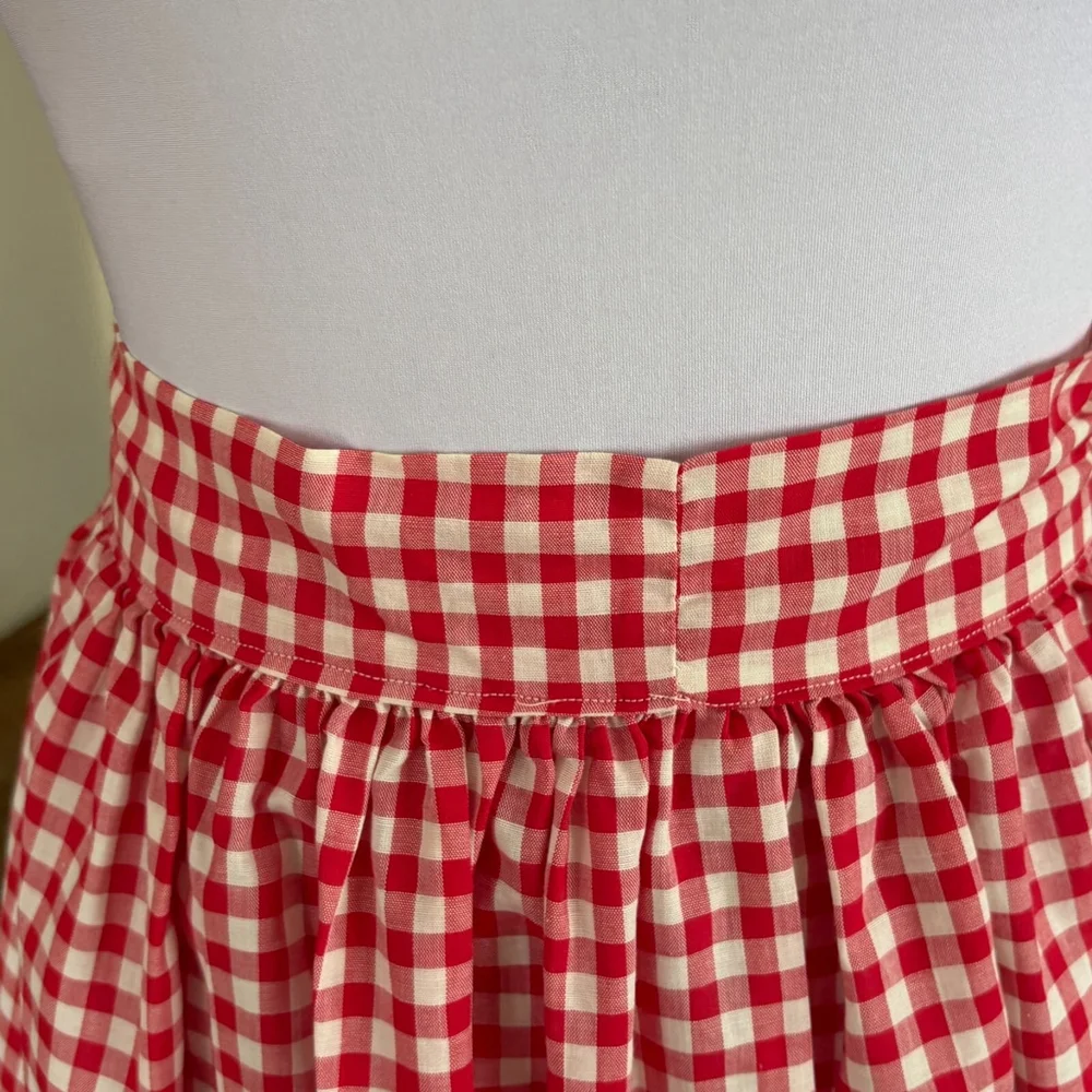 Vintage Red White Gingham Apron Christmas